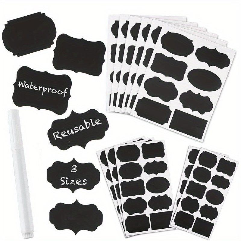 40pcs Chalkboard Label Stickers Waterproof with Chalk Marker