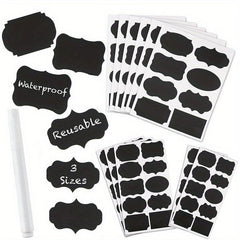 40pcs Chalkboard Label Stickers Waterproof with Chalk Marker