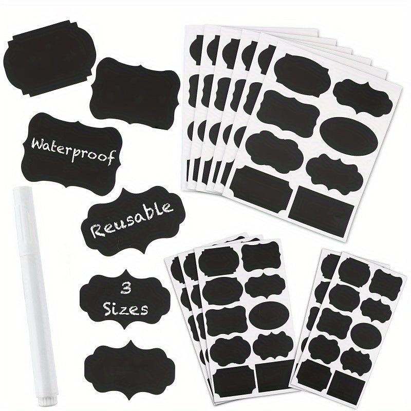 40pcs Chalkboard Label Stickers Waterproof with Chalk Marker