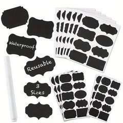 40pcs Chalkboard Label Stickers Waterproof with Chalk Marker