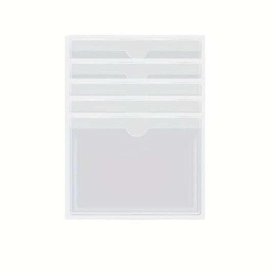 Index Card Pockets - Clear Plastic Label Holders - Top Open - 5 pack