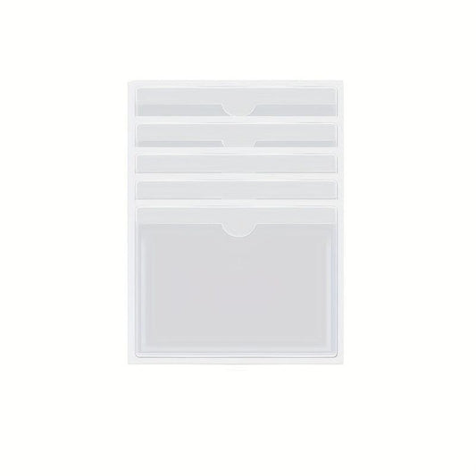 Index Card Pockets - Clear Plastic Label Holders - Top Open - 5 pack
