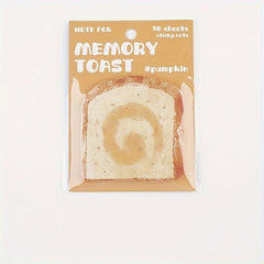30 Sheets Sticky Memo Bread Series Toast Bread Message Paper