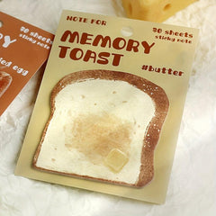 30 Sheets Sticky Memo Bread Series Toast Bread Message Paper