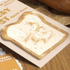 30 Sheets Sticky Memo Bread Series Toast Bread Message Paper