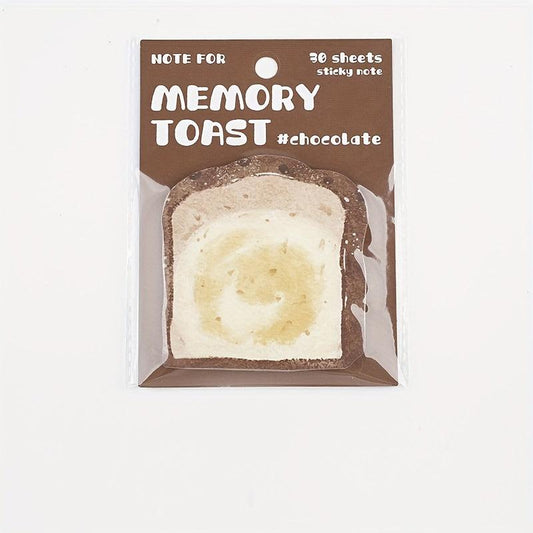 30 Sheets Sticky Memo Bread Series Toast Bread Message Paper