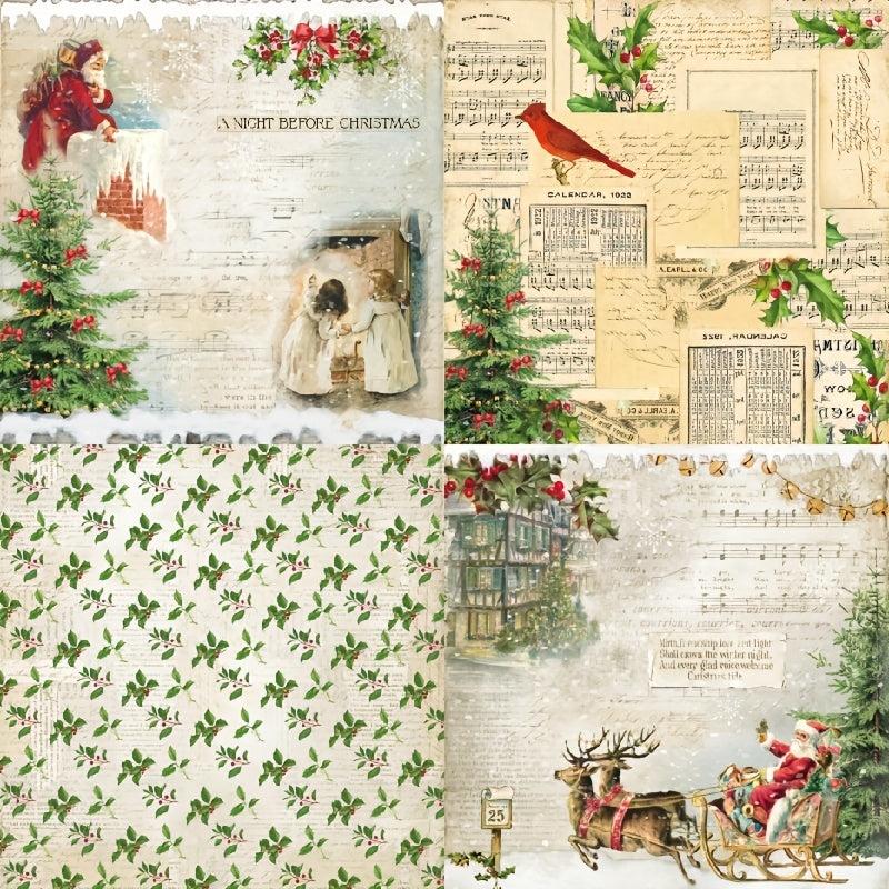 DIY Album Scrapbook Vintage Christmas Background Paper 6 inch