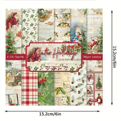 DIY Album Scrapbook Vintage Christmas Background Paper 6 inch