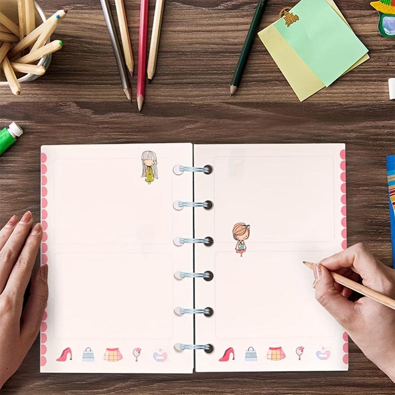 80pcs A6 Cartoon Journal Refills 6-Hole Loose Leaf Inserts Handbook Replacement