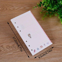 80pcs A6 Cartoon Journal Refills 6-Hole Loose Leaf Inserts Handbook Replacement