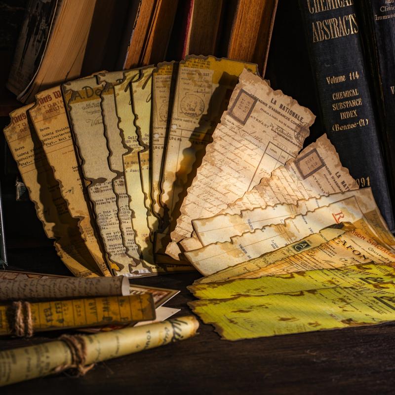 30pcs Old Dream Book Art Journal Paper Pack Distressed Vintage Collage Pages