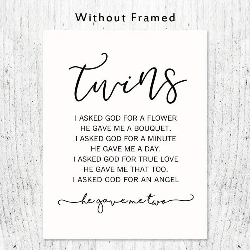 Twin Baby Girl/Boy Nursery Wall Decor 20x25 Unframed