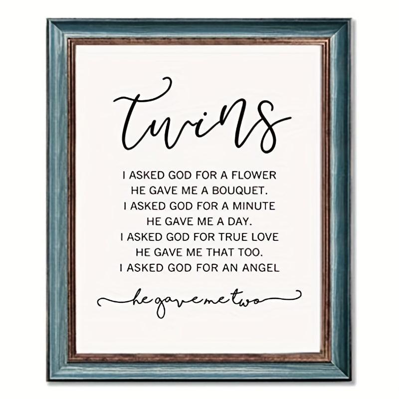 Twin Baby Girl/Boy Nursery Wall Decor 20x25 Unframed