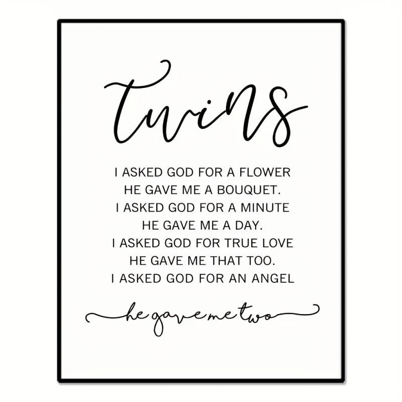 Twin Baby Girl/Boy Nursery Wall Decor 20x25 Unframed
