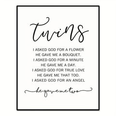Twin Baby Girl/Boy Nursery Wall Decor 20x25 Unframed