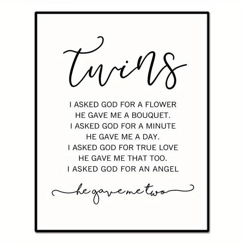 Twin Baby Girl/Boy Nursery Wall Decor 20x25 Unframed
