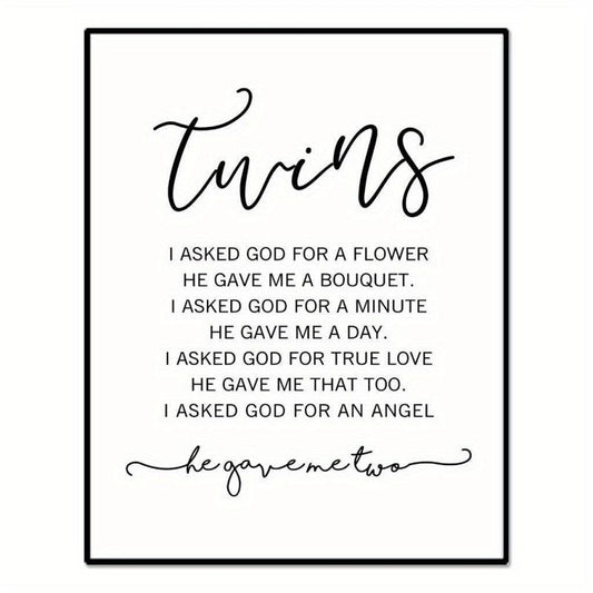 Twin Baby Girl/Boy Nursery Wall Decor 20x25 Unframed