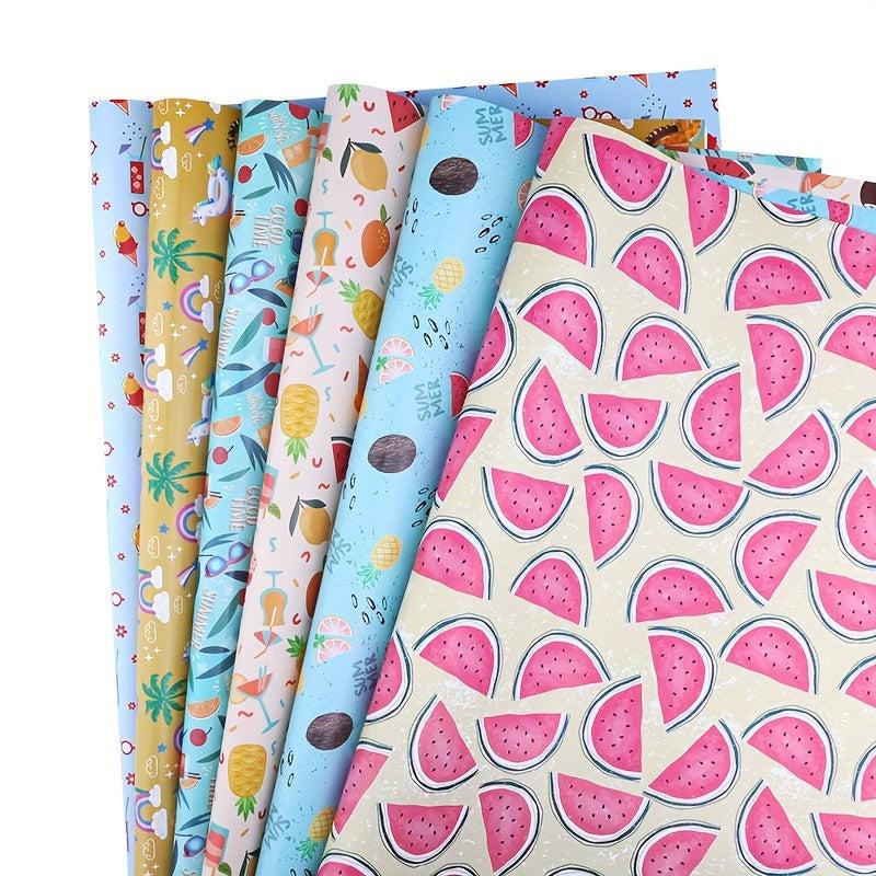 6pcs Christmas Wrapping Paper Holiday Arts Crafts Decor