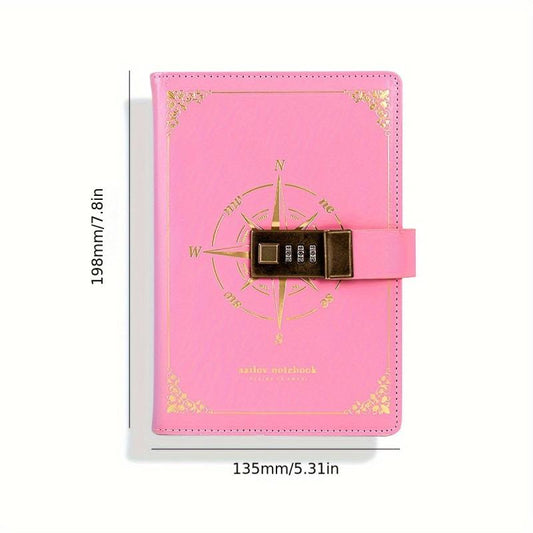 Vintage A5 Lock Password Meeting Record Office Notebook