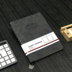 Retro Leather Business Notebooks Set w/ Pens