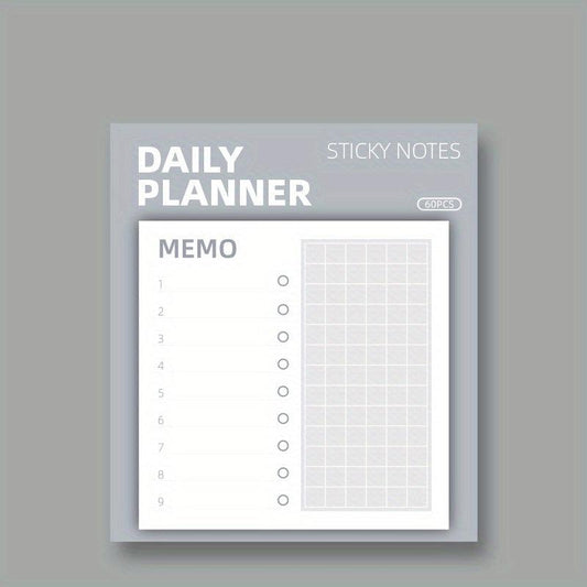 1pc 60 Sheets Sticky Notes Weekly Plans Daily Tracker Month Challenge Memo Pads