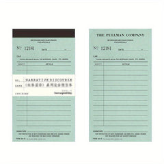 50PCS Retro Bill Memo Pad Narrative Chapter Series Material Decorative Paper