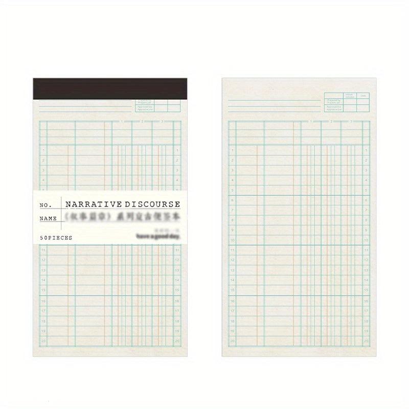 50PCS Retro Bill Memo Pad Narrative Chapter Series Material Decorative Paper