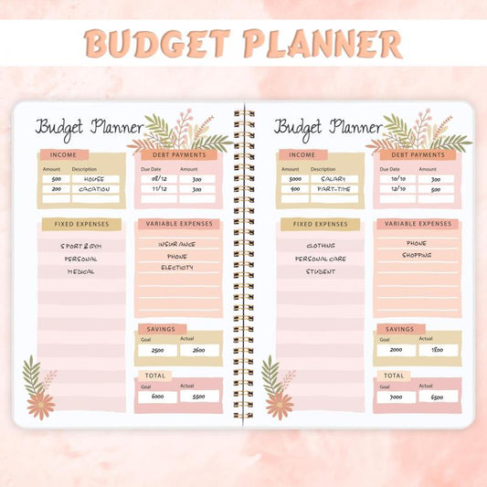Spiral Budget Planner Expense Tracker With Monthly Finance Organizer