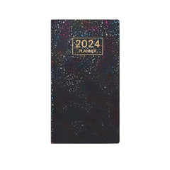Colorful Starlight English Schedule Book Weekly Calendar Thin Leather Cover Note