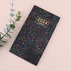Colorful Starlight English Schedule Book Weekly Calendar Thin Leather Cover Note