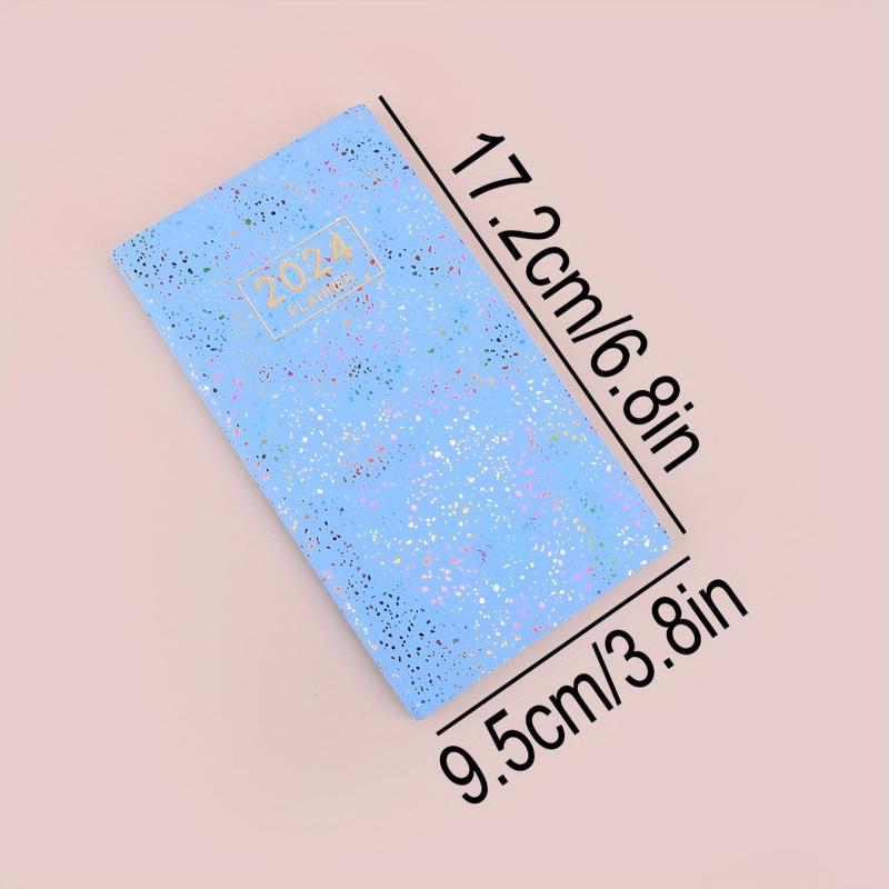 Colorful Starlight English Schedule Book Weekly Calendar Thin Leather Cover Note