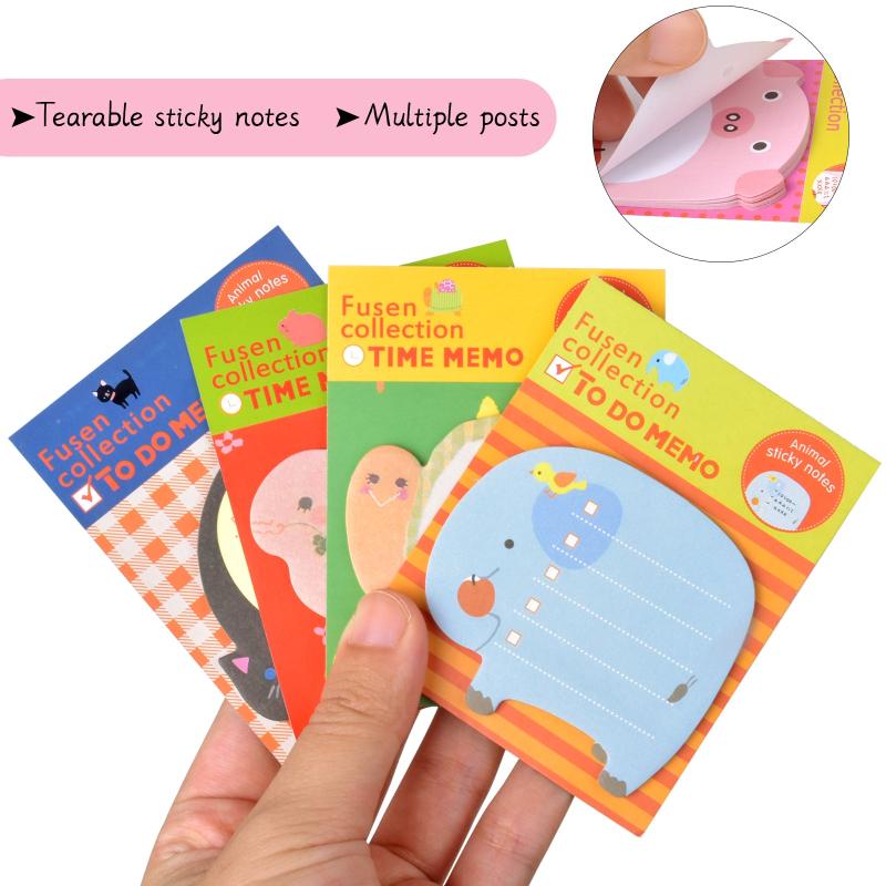 16pcs Animal Sticky Notes Cartoon Sticky Notes Creative Self Sticky Notes