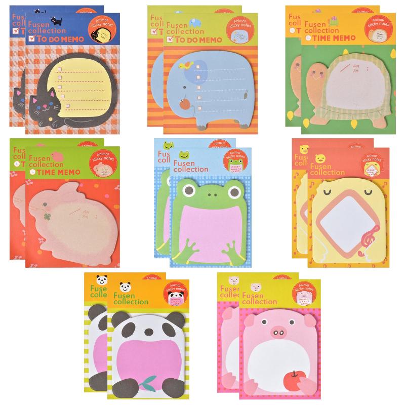 16pcs Animal Sticky Notes Cartoon Sticky Notes Creative Self Sticky Notes