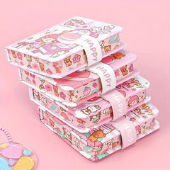 Leather Magnetic Buckle Hand Account Book Mini Cartoon Notebook