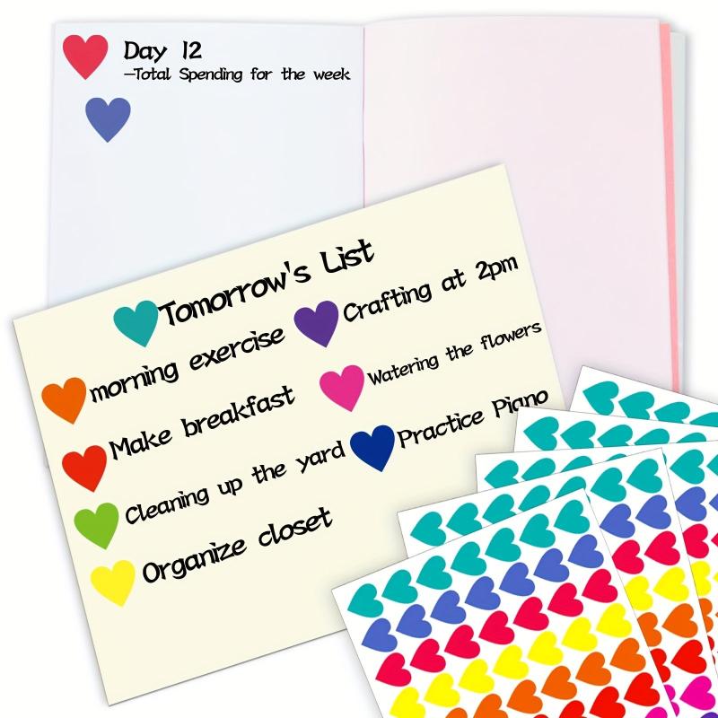 700 Colored Heart Dot Stickers 10 Colors Coding Labels Sticky Dots