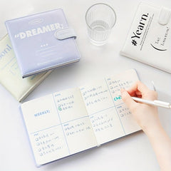 Square Magnetic Buckle Book Ins Style Solid Pu Notepad Notebook
