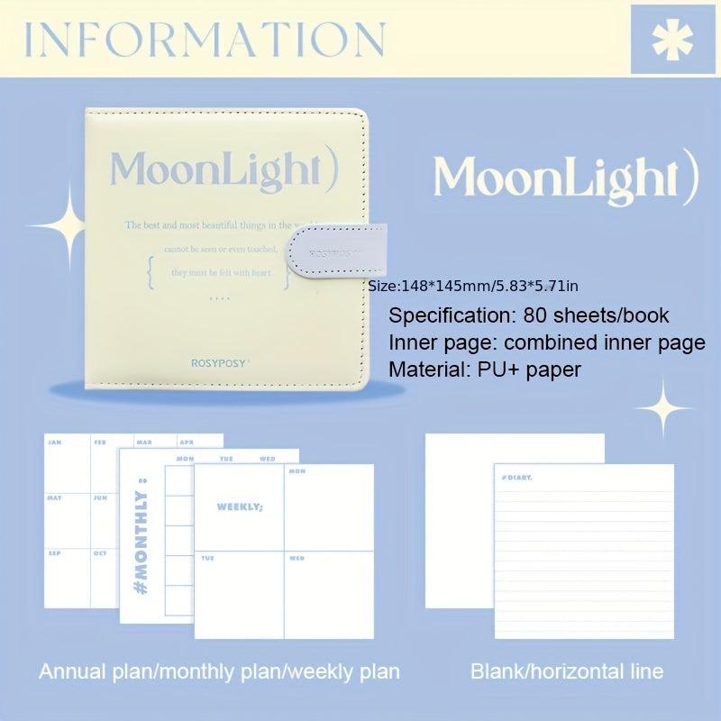 Square Magnetic Buckle Book Ins Style Solid Pu Notepad Notebook