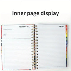 Monthly Planner A5 Schedule Flower Hard Shell Coil Notebook