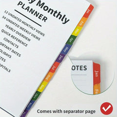 Monthly Planner A5 Schedule Flower Hard Shell Coil Notebook
