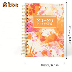Monthly Planner A5 Schedule Flower Hard Shell Coil Notebook