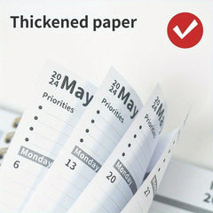 Monthly Planner A5 Schedule Flower Hard Shell Coil Notebook