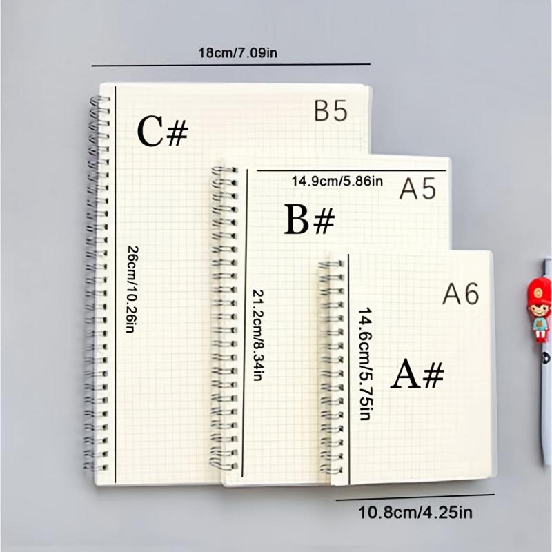 80 Sheets Matte PP Cover Coil Notebook B5 A5 A6 Thickened for Diary Schedule