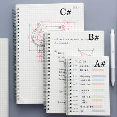 80 Sheets Matte PP Cover Coil Notebook B5 A5 A6 Thickened for Diary Schedule