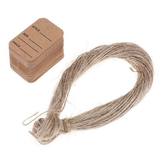100pcs Wedding Label Tags With String for DIY Craft Projects