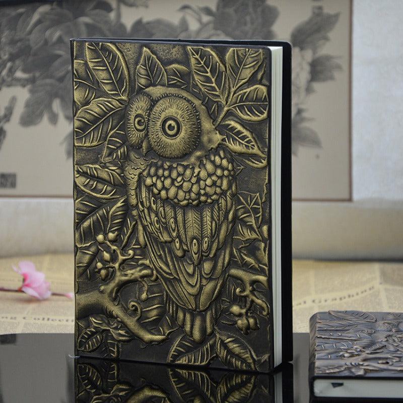 Vintage Owl A5 Embossed Journal Notepad Travel Planner School Office Gift