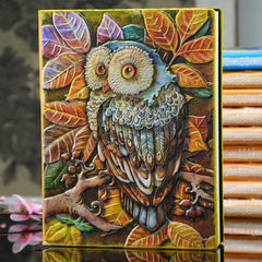 Vintage Owl A5 Embossed Journal Notepad Travel Planner School Office Gift