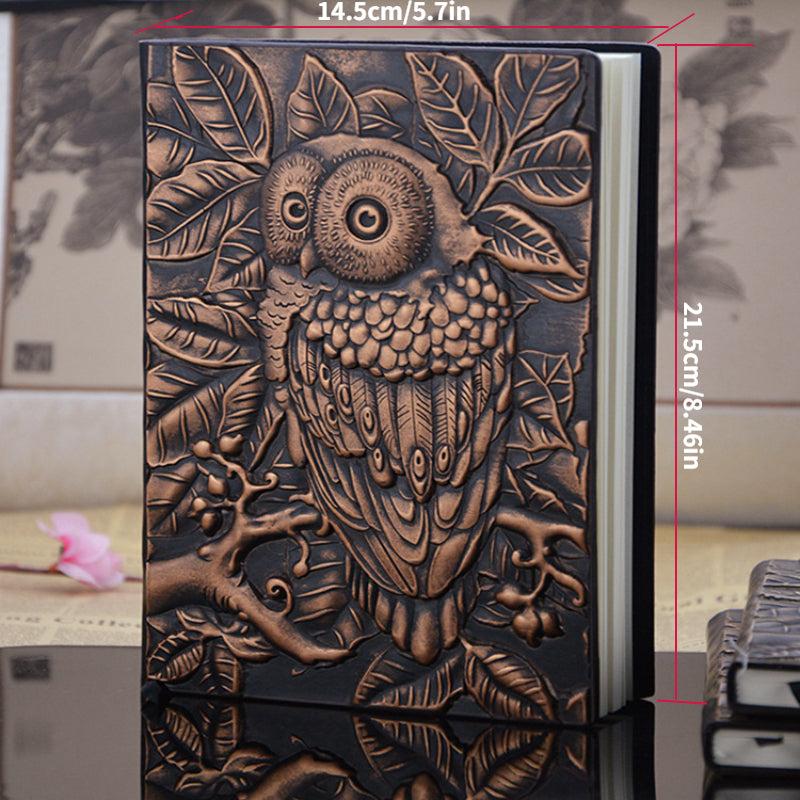 Vintage Owl A5 Embossed Journal Notepad Travel Planner School Office Gift