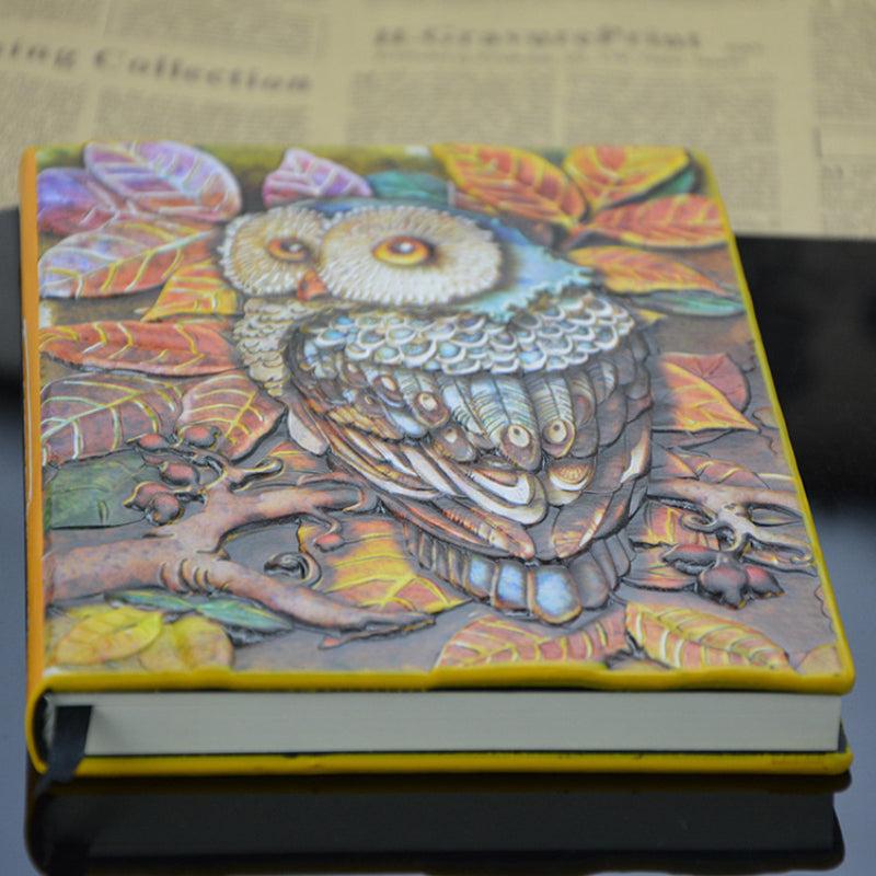 Vintage Owl A5 Embossed Journal Notepad Travel Planner School Office Gift