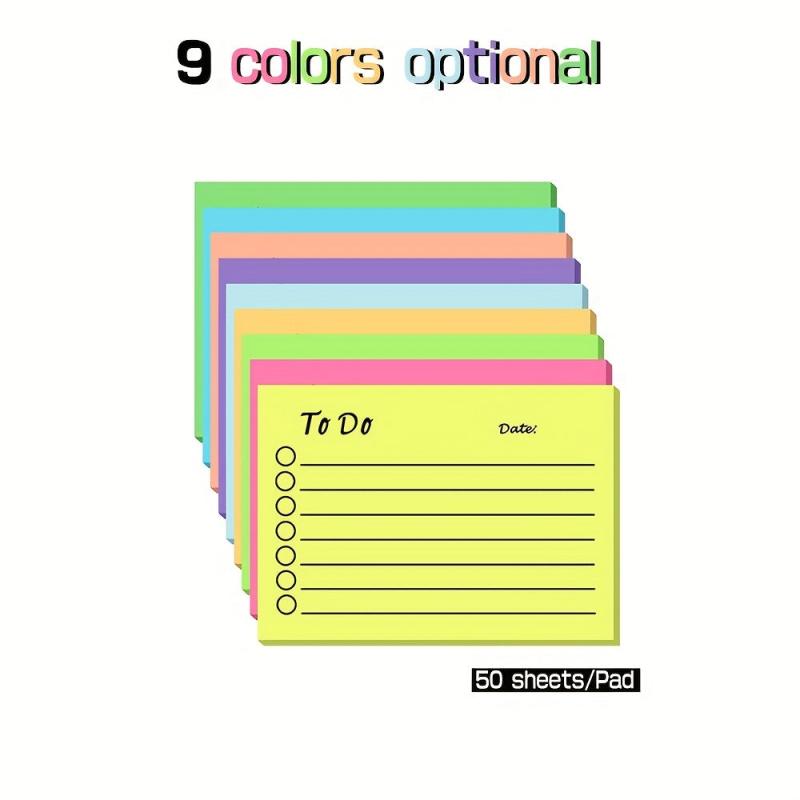 2 Pcs 9 Colors To Do Sticky Notes 50 Sheets Pad Memo Stickers