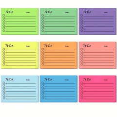 2 Pcs 9 Colors To Do Sticky Notes 50 Sheets Pad Memo Stickers